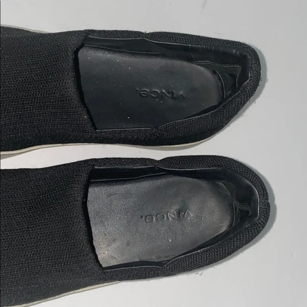 Authentic Vince designer black Platform slip on sneakers 10